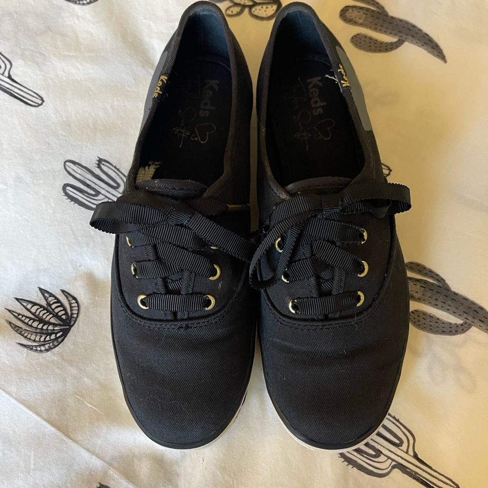 Keds Taylor Swift Sneaky Kitty Black Canvas Sneakers sz 6 - Picture 2 of 4